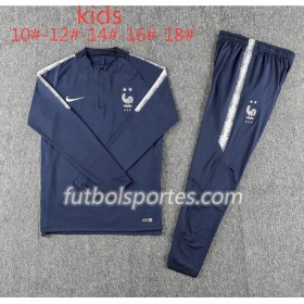 Francia 2 Stars Niño Sudadera de Entrenamiento Trajes Azul 2018
